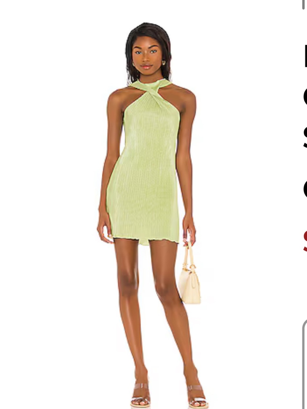 Song of Style Twist Halter Ribbed Mini Dress - Light Green